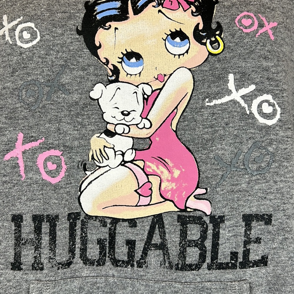 Betty Boop sweatshirt women’s small, lightweight short sleeve with front pocket - Picture 10 of 11